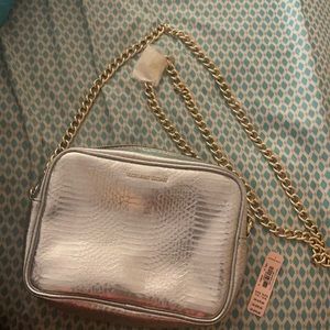 Victoria’s Secret Silver Crossbody w/ Gold Chain